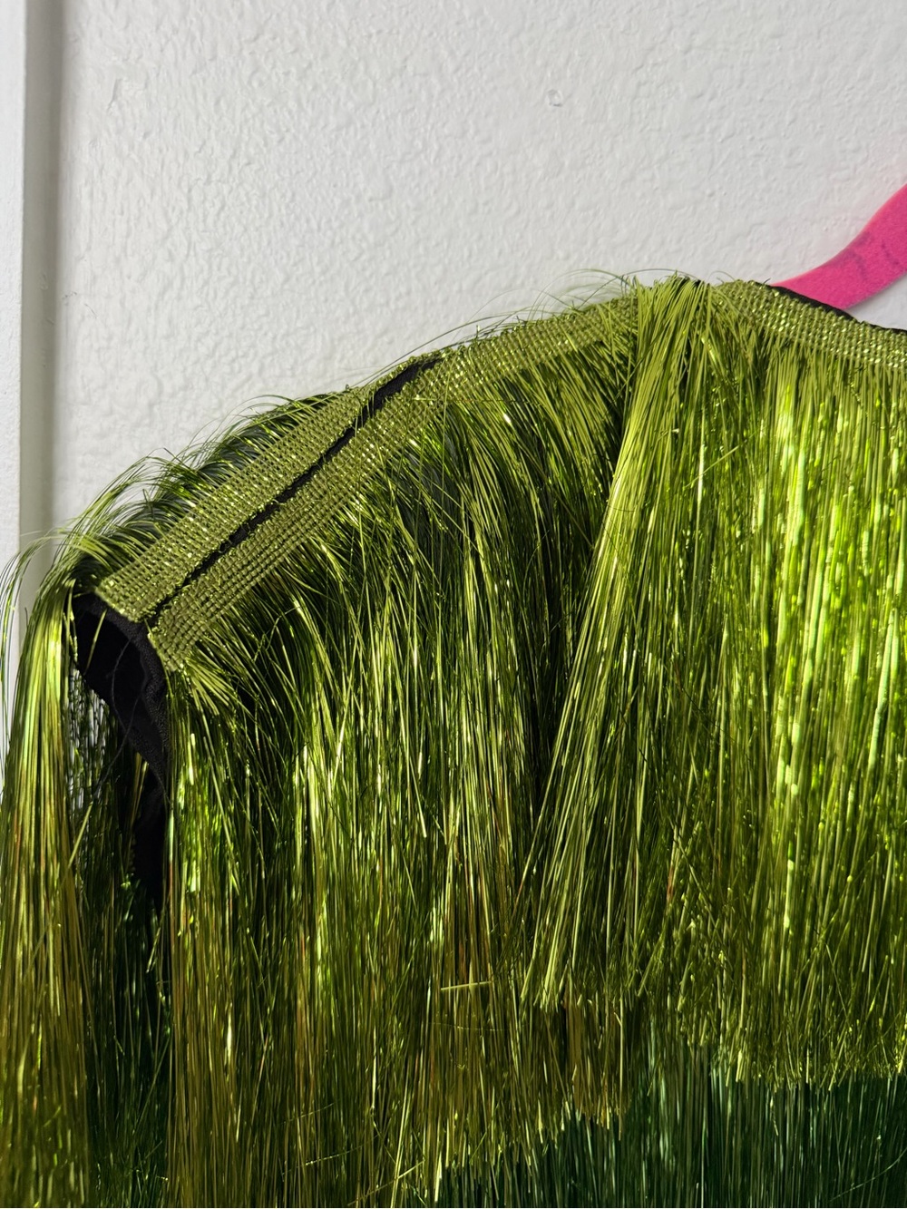 Nasty Gal Metallic Layered Green Fringe Tee - Picture 4 of 4